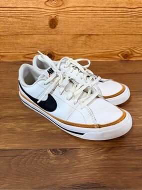 Nikes Big Kids Court Legacy Sneakers Size 6Y 6 Youth White Black Brown Shoes